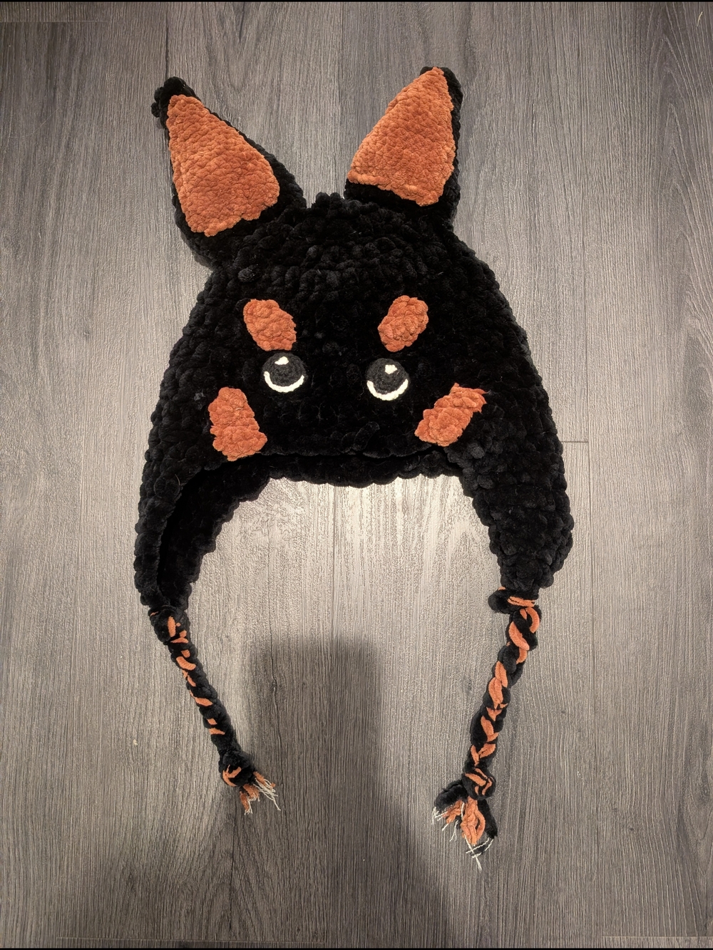 Black and Rust Fuzzy Doberman Winter Hat